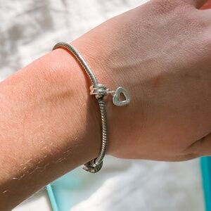 Authentic Pandora Heart Charm Bracelet